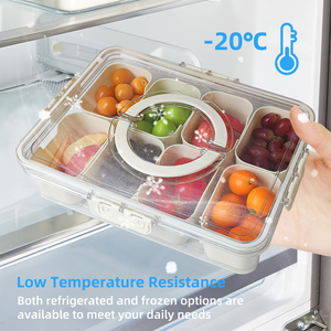 2026 Portable Stackable Plastic 8 Grid <b>Clear</b> Snack Box <b>Container</b> Food Storage Box Divided Serving Tray with Lid and Handle - Product Image 6