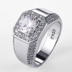 Classico anello da uomo di alta qualità zircone argento placcato oro prepotente matrimonio all'ingrosso anelli per gli uomini GJZ0125 - Product Image 1