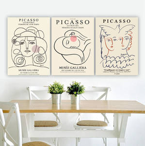 Impresiones en Lienzo <span class=keywords><strong>de</strong></span> Retratos <span class=keywords><strong>de</strong></span> Mujer con Líneas Abstractas <span class=keywords><strong>de</strong></span> <span class=keywords><strong>Picasso</strong></span>, Cuadro Decorativo Estético para Decoración del Hogar - Product Image 2