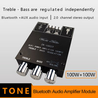ZK-1002T Bt Bt 5.0 Subwoofer amplifikatör kurulu 2*100W 2.0 kanal yüksek güç ses Stereo amplifikatör kurulu bas AMP