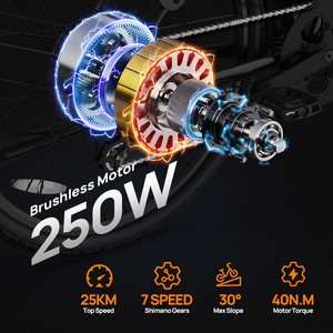 750W Front Suspension 7-Speed High Speed Long Range Electronic <b>36V</b> 13Ah Certified City US Warehouse Free - Product Image 2