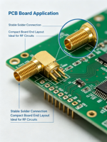 Connecteur coaxial RF SMA femelle à angle droit pour montage sur circuit imprimé, 50 ohms, laiton plaqué or, 6 GHz, pour module de communication sans fil