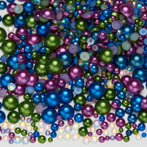 Selina คริสตัล AB เม็ดไข่มุกกลมหลากสี DIY พลอยเทียมหลังเรียบเป็นมิตรกับสิ่งแวดล้อมไม่ร้อนสำหรับศิลปะเล็บและงานฝีมือเครื่องประดับ - Product Image 3