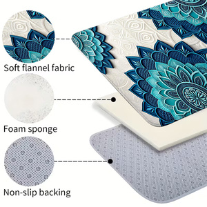 Luxury <strong>Blue</strong> Teal Mandala <strong>Bath</strong> <strong>Mat</strong> Ultra Absorbent Non Slip Rug Modern Hotel Bathroom Floor Decor Quick Dry Water Soaking <strong>Mat</strong> - Product Image 5