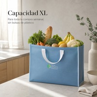 Sac fourre-tout personnalisé en plastique recyclé issu de l'océan, sac de courses réutilisable grande capacité avec poignée renforcée pour l'épicerie et les supermarchés