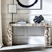 Table console de luxe en marbre violet naturel Calacatta Viola italien, bureau d'entrée moderne, décoration de hall