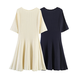 SHENZHU <span class=keywords><strong>Robe</strong></span> Courte Chic et Tendance en Tricot Uni pour <span class=keywords><strong>Femme</strong></span>, Nouvelle Collection Printemps 2026, <span class=keywords><strong>Manches</strong></span> <span class=keywords><strong>Courtes</strong></span>, Col Rond, Vestidos <span class=keywords><strong>Robe</strong></span> Mujer - Product Image 1