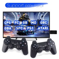 Vente en gros 4K HD TV Dongle de jeu vidéo Double manette sans fil 2.4G Console de jeu 3D avec émulateurs Ps1 Connexion filaire