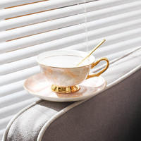 Tasse à café de luxe européenne à texture marbre, ensemble cadeau de tasses à thé en porcelaine fine, pour bureau, restaurant, décoration intérieure, vente en gros, directement de l'usine