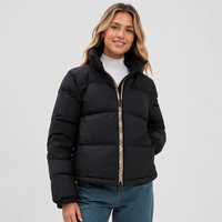 Veste matelassée réversible pour femme - Manteau d'hiver imperméable en nylon avec garniture en fourrure