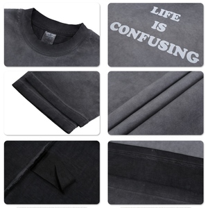 Camiseta Oversize de Algodón Peinado de Lujo Personalizada, de Corte Holgado, de Alta Calidad, Estilo Urbano con Hombros Caídos, Impresión DTG para Hombre - Product Image 3