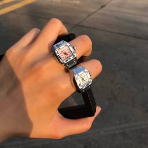 Wholesale New Vintage Punk Square <strong>Watch</strong> <strong>Rings</strong> Trend Design Jewelry Gold Plated Alloy <strong>Watch</strong> <strong>Rings</strong> - Product Image 2