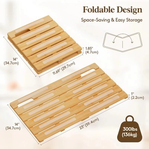 Tapis de douche de luxe, antidérapant, robuste, tapis de salle de bain imperméable, pliable en bambou, adapté à une utilisation intérieure ou extérieure, séchage rapide. - Product Image 2