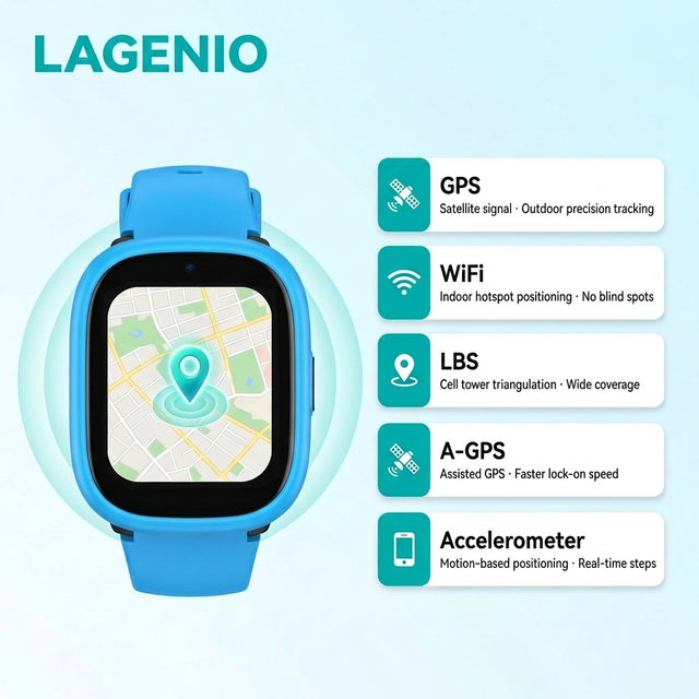 LAGENIO Wholesale 4G SIM Card Kids Smart Watch Phone GPS WIFI LBS Position SOS Alarm Video Chat FCC Smartwatch for Children Safe