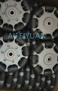 Schwerlast Smart Rubber Robot Dreifach 63mm dick 125mm Durchmesser Mecanum Omni Directional Wheel <span class=keywords><strong>Ball</strong></span> <span class=keywords><strong>Transfer</strong></span> Units Rollen - Product Image 4