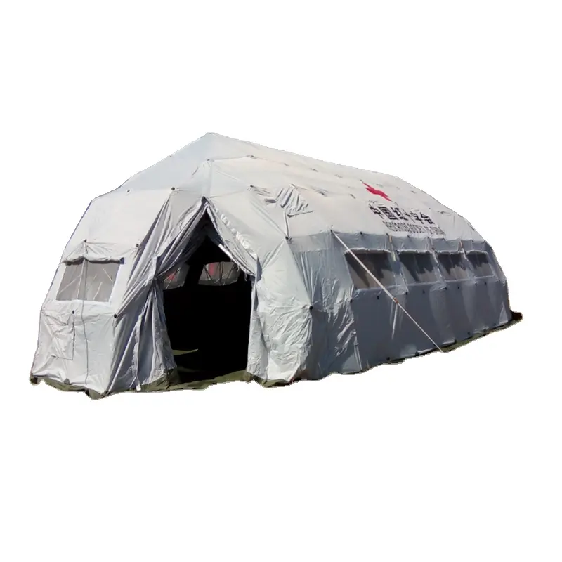 خيمة طوارئ قياسية بعد الكوارث ICRC مقاس 21.11 21.11 متر مربع من العلامة التجارية Aosener بإطار قماش مضاد للماء من سبائك الألومنيوم