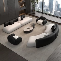 Zeitgenössische U-förmige Sessel Gebogene Lounge-Sofas für Büro, Hotel-Lobby, Wohnzimmer, Wartebereich Leder-Sofa Couch