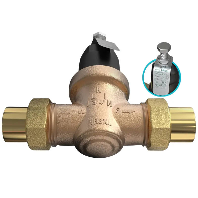 3/4" NR3XL Pressure Reducing Regulating Valve with Double Union FNPT Connection