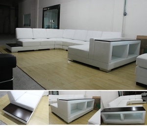 Wood <strong>Table</strong> <strong>Living</strong> <strong>Room</strong> Furniture Modern Leather Sofa <strong>Set</strong> 7 Seater Modern - Product Image 2