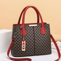 Nouveau sac à main européen américain rétro imprimé pour femmes grande capacité sac à bandoulière unique fermeture éclair en cuir Polyester