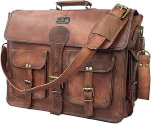 Premium Full Grain <b>Leather</b> <b>Messenger</b> <b>Bag</b> for Men 18 Inch Laptop Crossbody Shoulder Satchel Handmade Business for Office Bulk - Product Image 1
