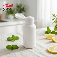 Gran Stock de Botellas Desechables para Loción con Tapa de Rosca de 2oz, Botella de Desinfectante de Manos de 60ml, Botella Blanca con Tapa Abatible para Crema Facial y Cosméticos