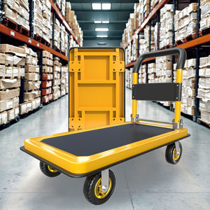 Gekleurde Stalen Plaat Opvouwbare Huishoudelijke Transporter Vierwielige <span class=keywords><strong>Trolley</strong></span> Magazijn <span class=keywords><strong>Trolley</strong></span> Met Oem Maatwerk Ondersteuning - Product Image 5