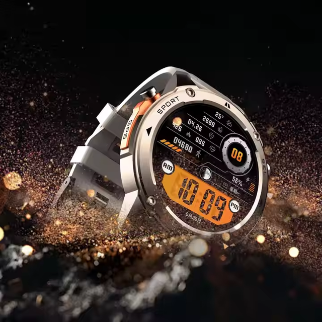 2025 Factory Wholesale 1.43'' AMOLED Screen 500mAh GPS Smart Watch 5ATM Waterproof Compass Altitude Outdoor AI Voice Assistant