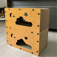Maison à gratter pour chat en carton, griffoir tout-en-un, résistant à l'usure, sans perte de fibres, lit-caverne et jouet pour chats d'intérieur
