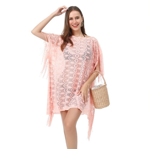 Poncho Copricostume da Spiaggia con Motivo Floreale a Pavone 80x80 Cm - Product Image 2