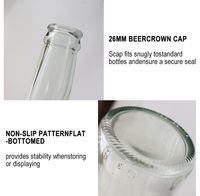 Bouteille en verre transparente à col long de 330 ml (33 cl, 12 oz) pour bière, soda, jus, boisson, avec bouchon couronne – Vente en gros