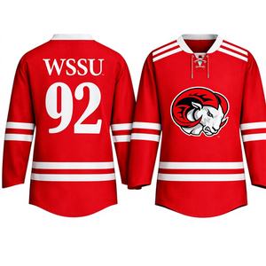 Camiseta de Hockey Roja de la WSSU con Logotipo de los Rams, Ropa Deportiva Oficial de la Universidad Estatal de Winston-Salem, Camiseta de Hockey sobre Hielo de la WSSU - Product Image 1
