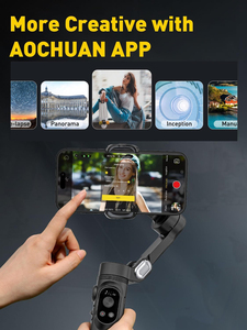 AOCHUAN Smart X ไม้กันสั่นแบบสองตำแหน่งสำหรับโทรศัพท์มือถือ แกนหมุน 3 แกน ป้องกันการสั่นไหว ถ่ายวิดีโอ VLOG พร้อมขาตั้งเซลฟี่ AOCHUAN Smart X Dua - Product Image 4