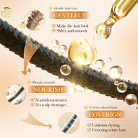Teinture capillaire noire au ginseng et au collagène SADOER 500ml, crème colorante naturelle pour cheveux noirs, soin nourrissant du cuir chevelu, couleur longue durée