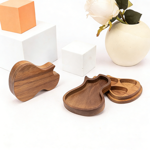 Boîte à médiators de <span class=keywords><strong>guitare</strong></span> en noyer personnalisée YUESHEN, étui de rangement créatif en bois massif, support pour médiators, pièces usinées CNC - Product Image 2