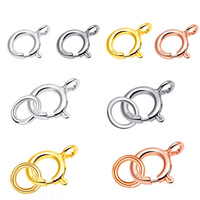 10 pièces/sac, fermoirs à ressort en argent sterling 925, crochets ronds pour bracelets et colliers, connecteurs pour la fabrication de bijoux