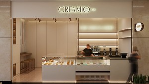 Comptoir de boulangerie-café LED personnalisé de luxe, mobilier de bar moderne en acier inoxydable, design écologique pour boulangerie-café - Product Image 2