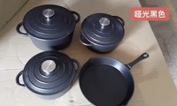 Ensemble de 4 ustensiles de cuisson modernes en fonte émaillée antiadhésifs, comprenant une casserole, fabrication chinoise, pour la cuisine domestique et les réceptions