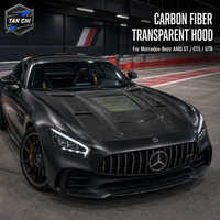 Couvercle de capot moteur en fibre de carbone Tanchi pour Mercedes-Benz AMG GT GTS GTR C190 2014-2019 Remplacement du capot moteur B63-15