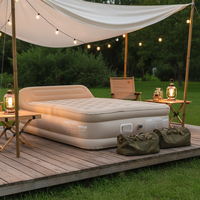 Matelas Gonflable Rapide et Souple, Lit d'Appoint Surélevé Pliable et Portable avec Pompe Intégrée et Oreiller, Idéal pour l'Extérieur, la Chambre et le Salon