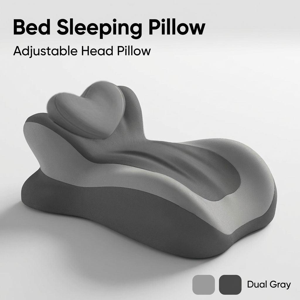 Double Gray Color Block [Heart Pillow Prone Sleeping Pillow]