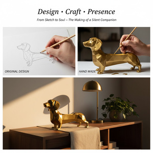Nouvelles décorations géométriques en forme de <span class=keywords><strong>chien</strong></span> saucisse, ornements de bureau, artisanat en résine, décorations pour couloir et salon, bouddhisme fait main - Product Image 3