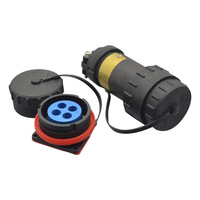 Haute qualité IP67 industriel étanche puissance cuivre LED affichage 4 broches 125 ampères extérieur CEE/IEC trois connecteur prise mâle