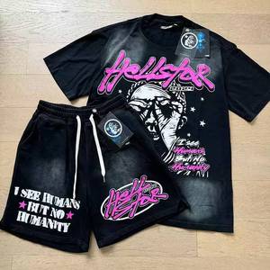 Conjunto de Camisetas de Marca Americana Vintage con Estampado de Estrella Infernal, Ropa Urbana Hip-Hop, Camiseta de Manga Corta Informal de Verano para <span class=keywords><strong>Hombre</strong></span> - Product Image 4