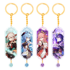<span class=keywords><strong>Genshin</strong></span>-Llavero de impacto de Anime, colgante de doble cara acrílico, llavero para bolsa, accesorio - Product Image 1