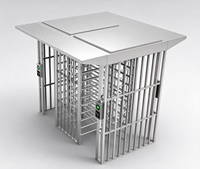 Tourniquet pleine hauteur en acier inoxydable 304 à double passage avec reconnaissance faciale et empreinte digitale, et auvent