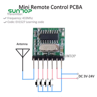 Remote Control nirkabel Rf 4 saluran Universal, penerima Wifi Rf 433 Mhz modul pemancar dan penerima