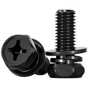 304 Stainless Steel Hex <b>Bolts</b> M3 M4 M5 M6 M8 With <b>Spring</b> Washer Phillips Head For Electric Vehicle Brakes - Product Image 1