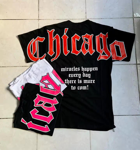 Wholesale 100% Cotton Men's T-Shirt Custom Streetwear Oversized Full Silk Screen <strong>Printing</strong> Blank <strong>Design</strong> 260G <strong>Graphic</strong> T-Shirt - Product Image 3