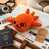 Peluche Phoque Géant en Forme d'Avion, Doux Jouet en Peluche, Poupée au Crochet, Jouets Lion de Mer, Peluches d'Aquarium, Fabriqué à la Main en Tissu de Coton